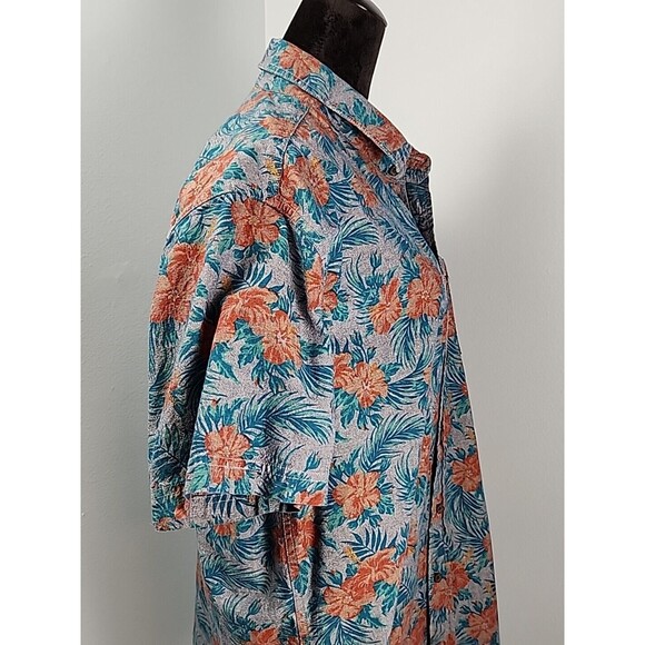 Chip & Pepper California XL Summer Aloha Hawaiian Button Blue Short Cotton - Picture 6 of 11